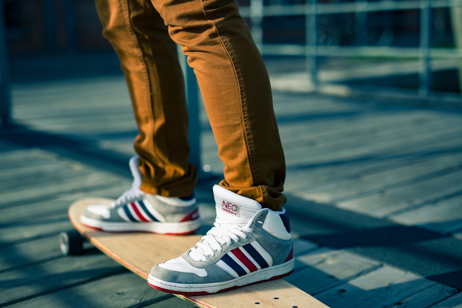 practicing skateboarder
